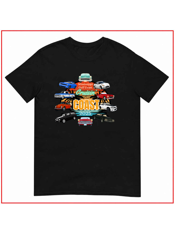 Cruisin The Coast Classic Auto Enthusiast Holiday Unisex T Shirt V10124 Size S- 5XL