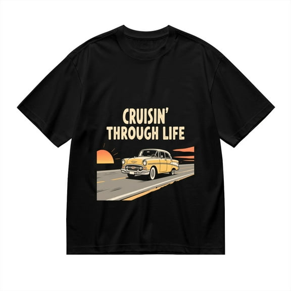 Cruisin' Through Life, Car Print, T Shirt for Men, Vintage Graphic Tees Men, 23806872,S