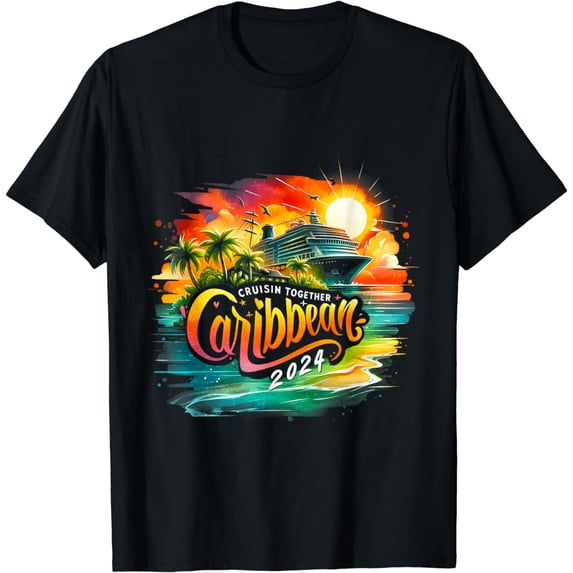 Cruisin Together Caribbean 2024 Family Summer Sea Travel T-Shirt