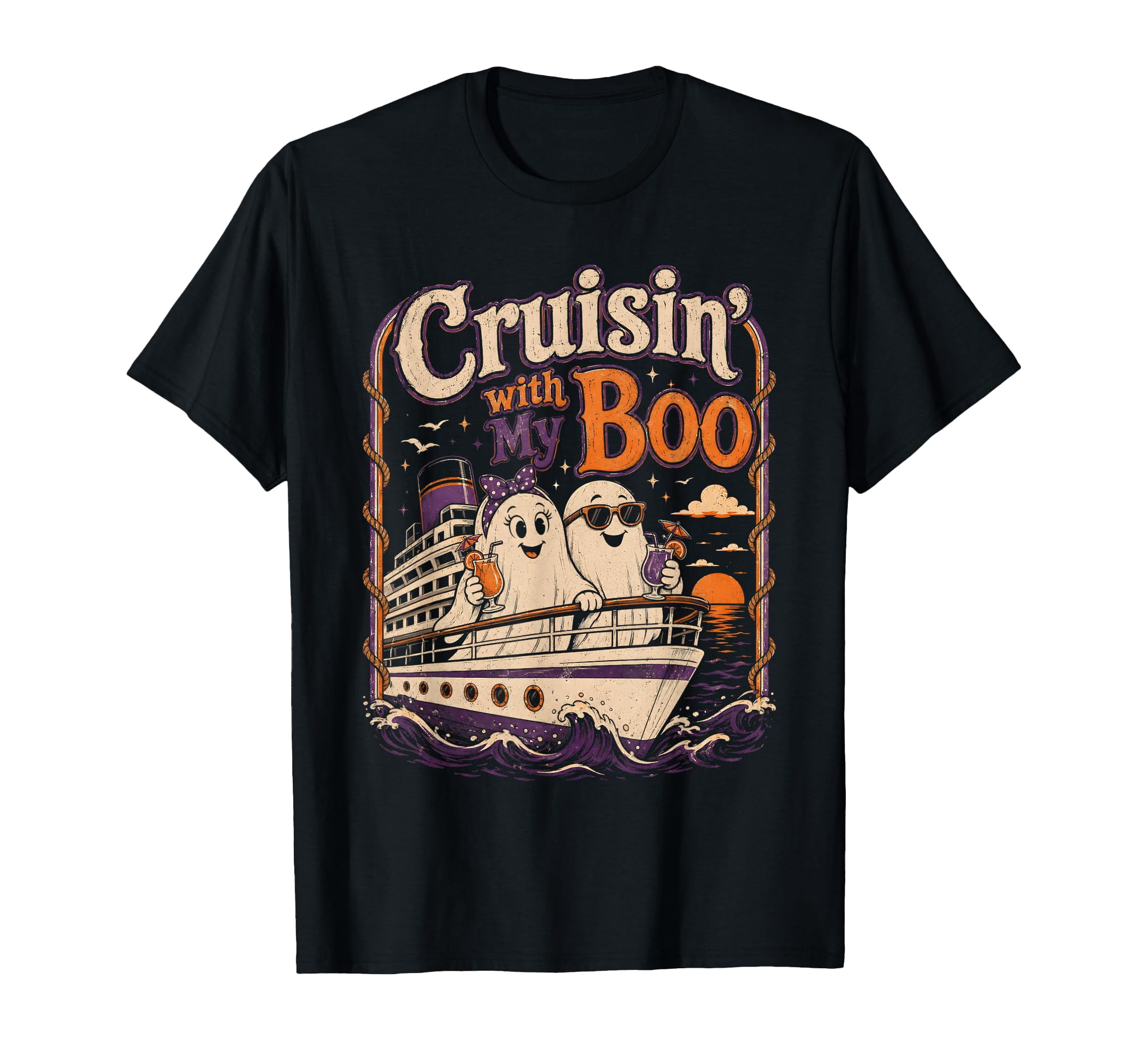 Cruisin' With My Boo Halloween Couples Cruise Ship Trip T-shirt ...