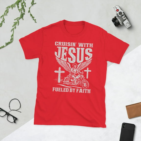 Cruisin' for Jesus Biker T-Shirt (Red, S)