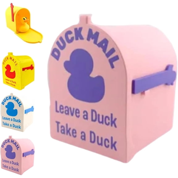 Cruising Duck Mini Mailbox Door Magnet,Cruise Door Decorations Magnetic,Duck Mailbox with Movable Flag to Leave or Take Duck Mail,for Refrigerator,Home Office Decor,Gift for Family Travel Trip (B*1)