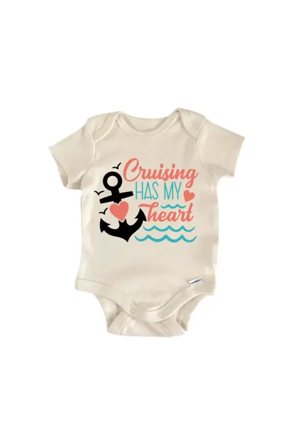 Cruising Has My Heart Cruise Boat Baby Boy Girl Clothes Bodysuit Cute Newborn Cute Baby Onesie, BABY BODYSUIT LAT 4424