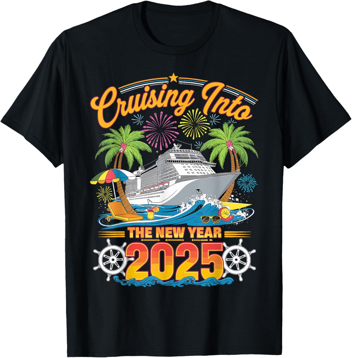 Cruising Into 2025 New Years Eve Cruise Vacation Matching TShirt