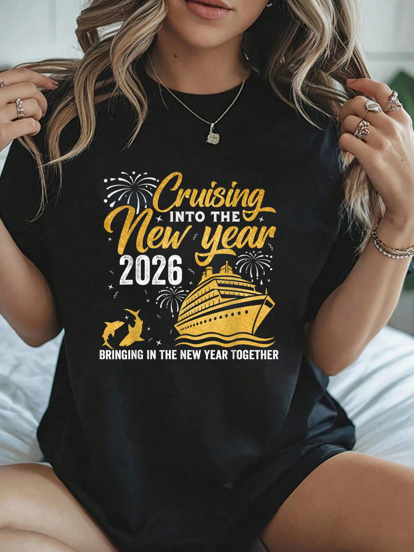 Cruising Into 2026 New Year Matching Family Cruise T-Shirt - Breathable ...