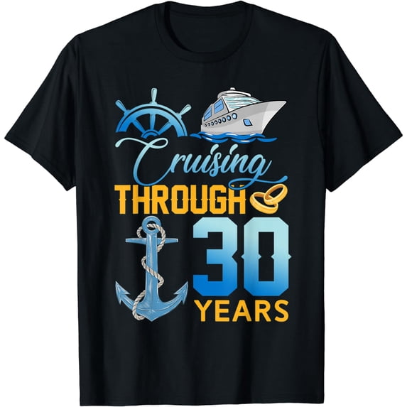 Cruising Through 30 Years 30th Anniversary Husband & Wife T-Shirt