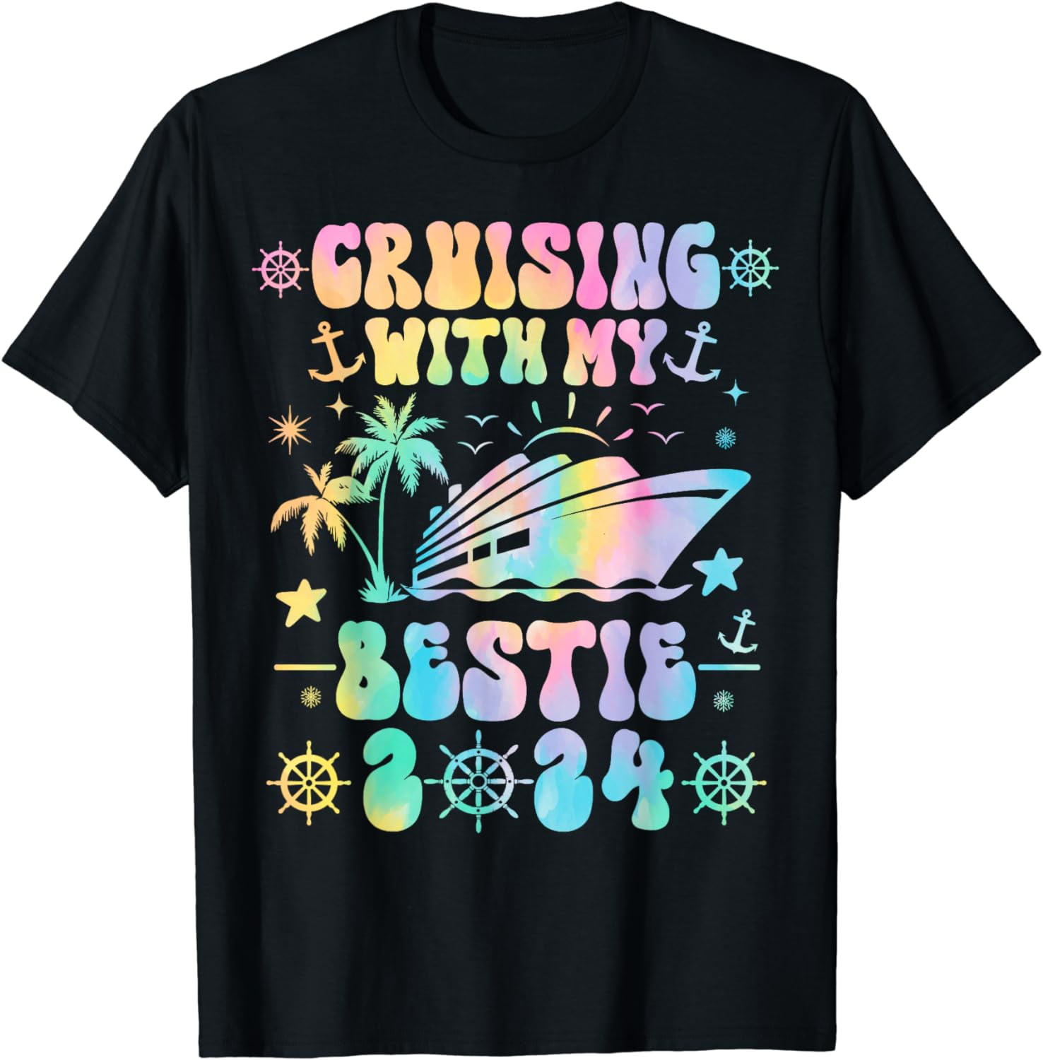 Cruising With My Bestie 2024 Cruise Trip Matching Friends TShirt