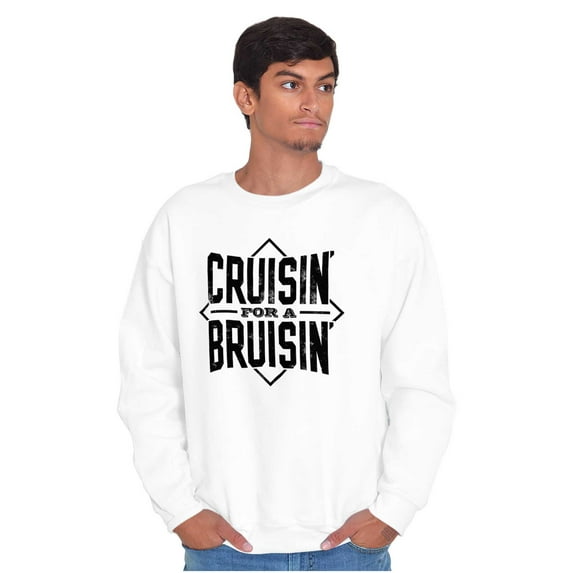 Cruising a Bruising Fight Rebel Punk Men's Crewneck Sweatshirt Brisco Brands X