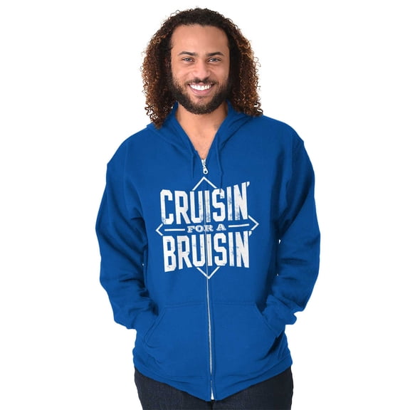 Cruising a Bruising Fight Rebel Punk Zip Hoodie Sweatshirt Men Brisco Brands X