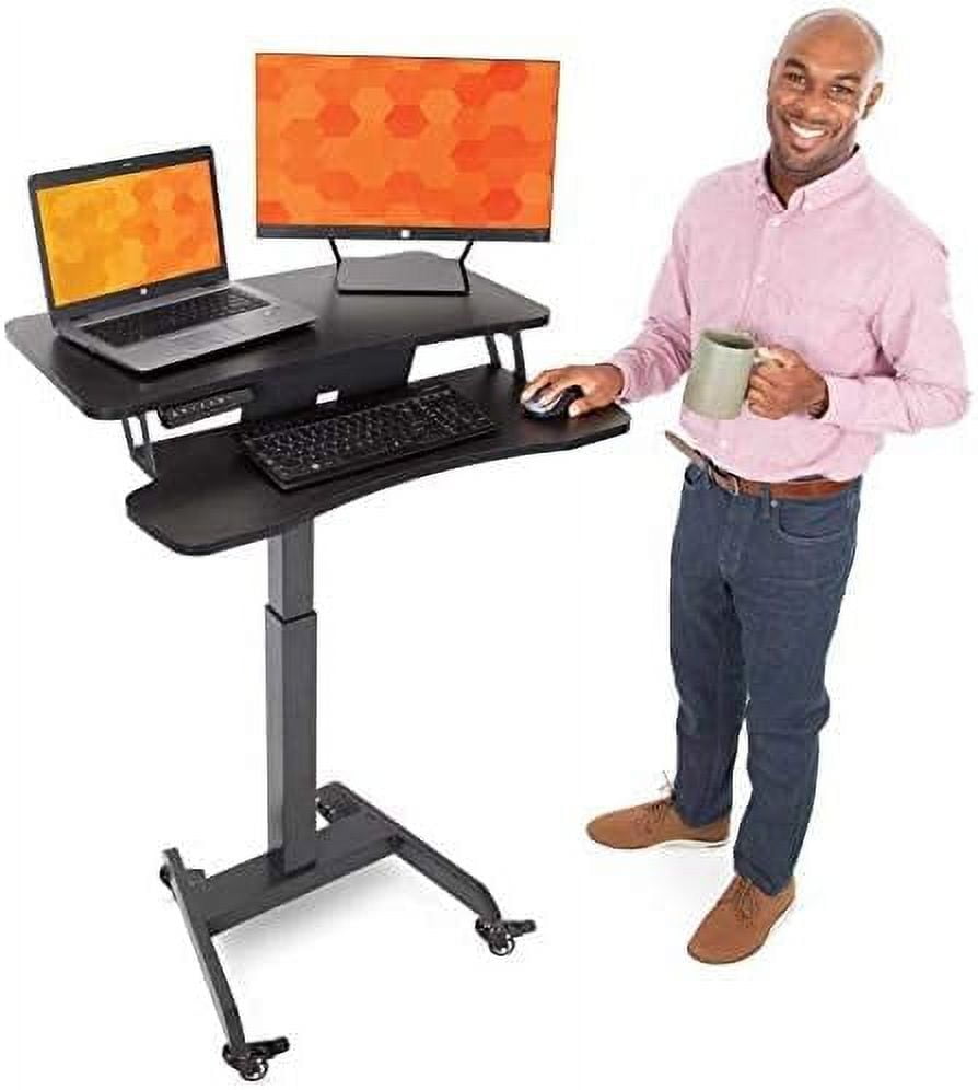 Cruizer Premier Black Electric Height Adjustable Mobile Podium Desk