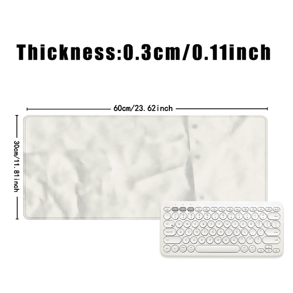 Crumpled Paper Texture Mouse Pad 31.5 x 11.82 inches Rubber Desk Accessory for Office Home Workstation