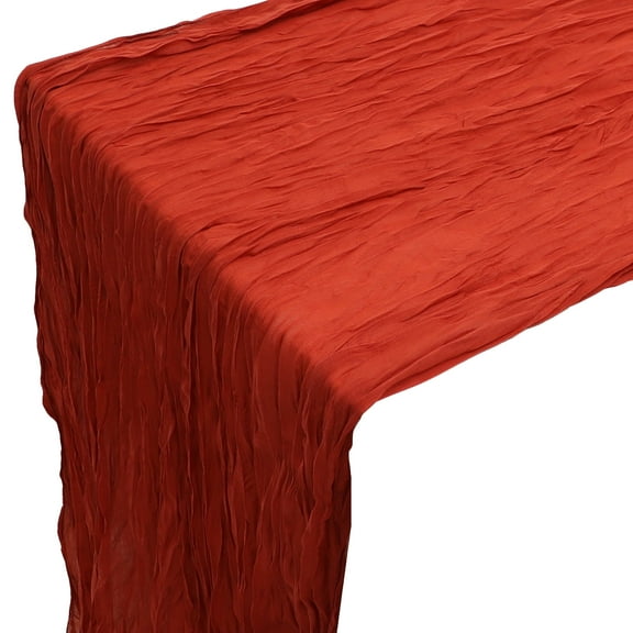 Crumpled Table Runner Wedding Decorations Chiffon Bride Banquet Delicate Party Tablecloth Dining Red Polyester