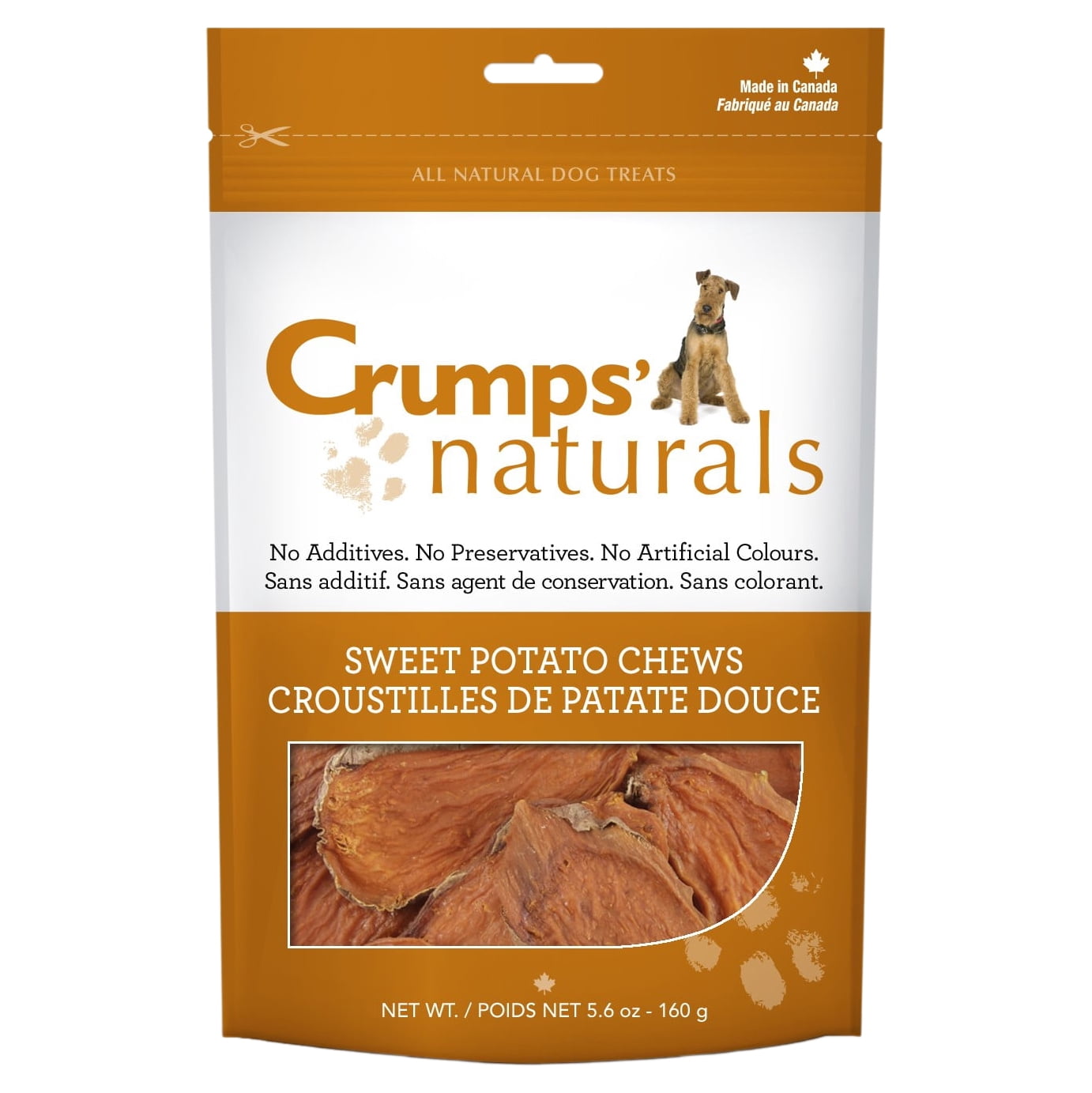 Crumps' Naturals Chews Sweet Potato Dry Dog Treats, 11.6 Oz