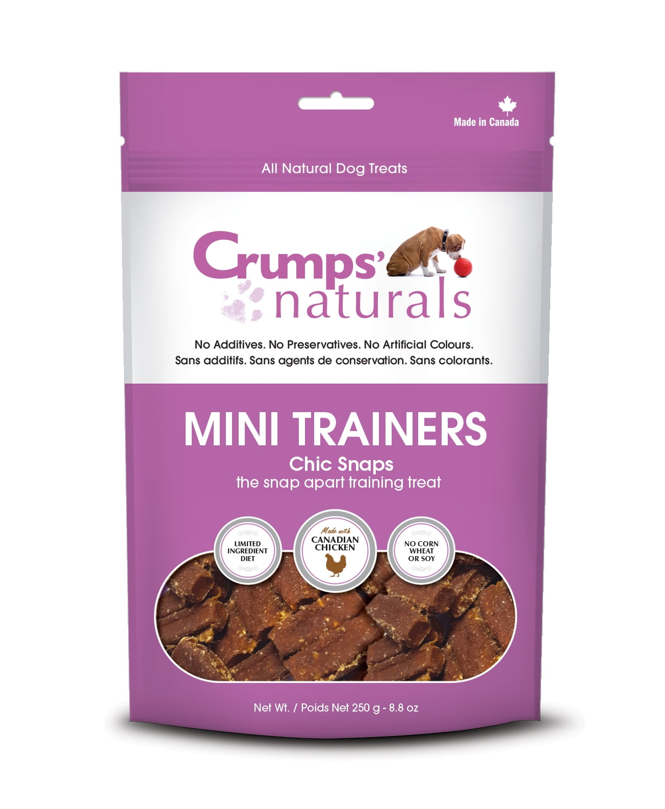 Crumps' Naturals Mini Trainers Chick Snaps Chicken Flavor Dry Dog