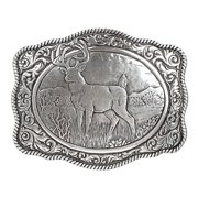 Nocona Mens Crumrine Deer Scalloped Belt Buckle 38038