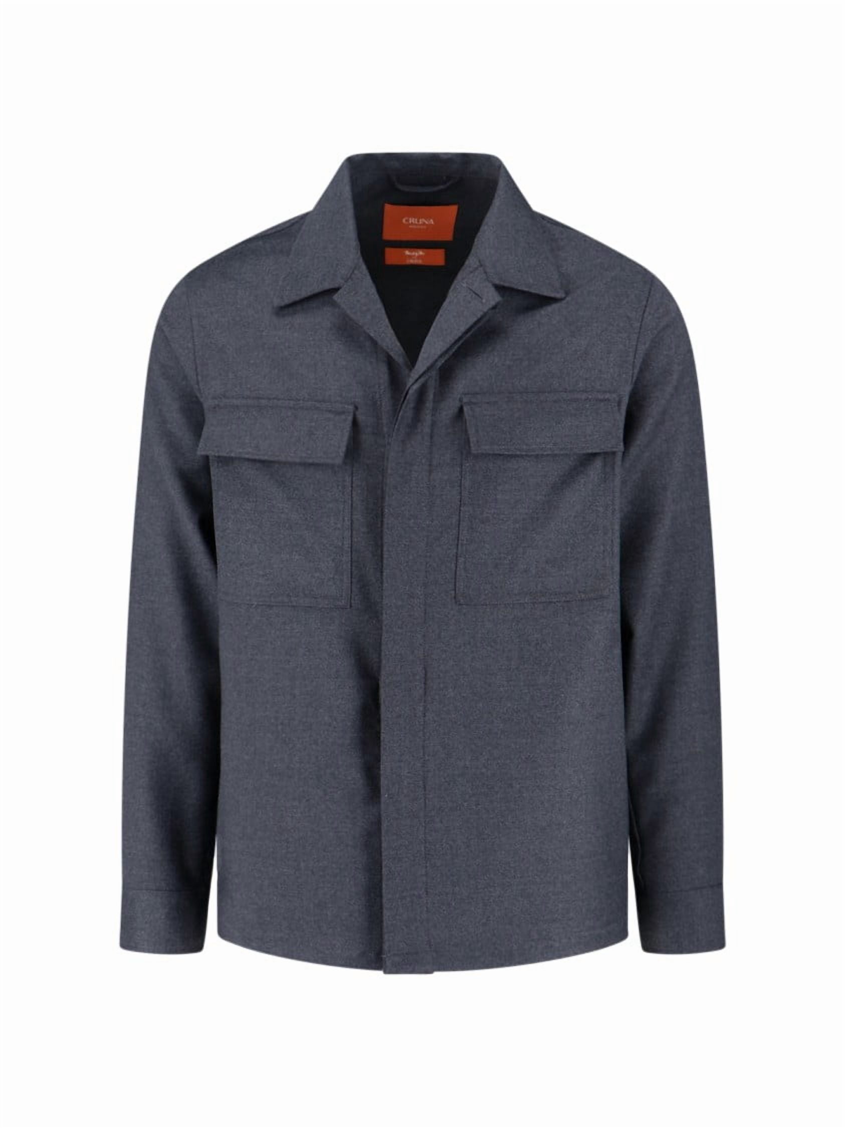 Cruna Structured Grey Virgin Wool Shirt Jacket (Men's) - Walmart.com