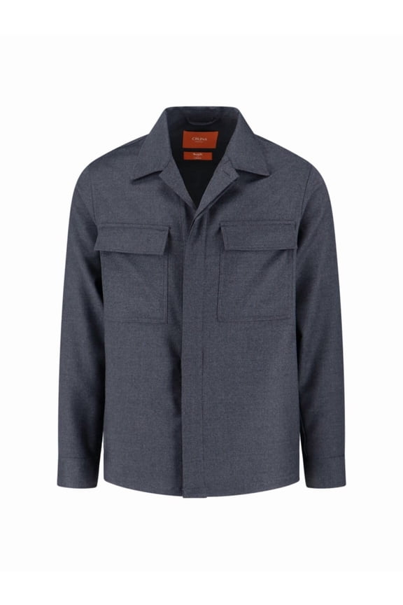 Structured Grey Virgin Wool Shirt Jacket (Men's)