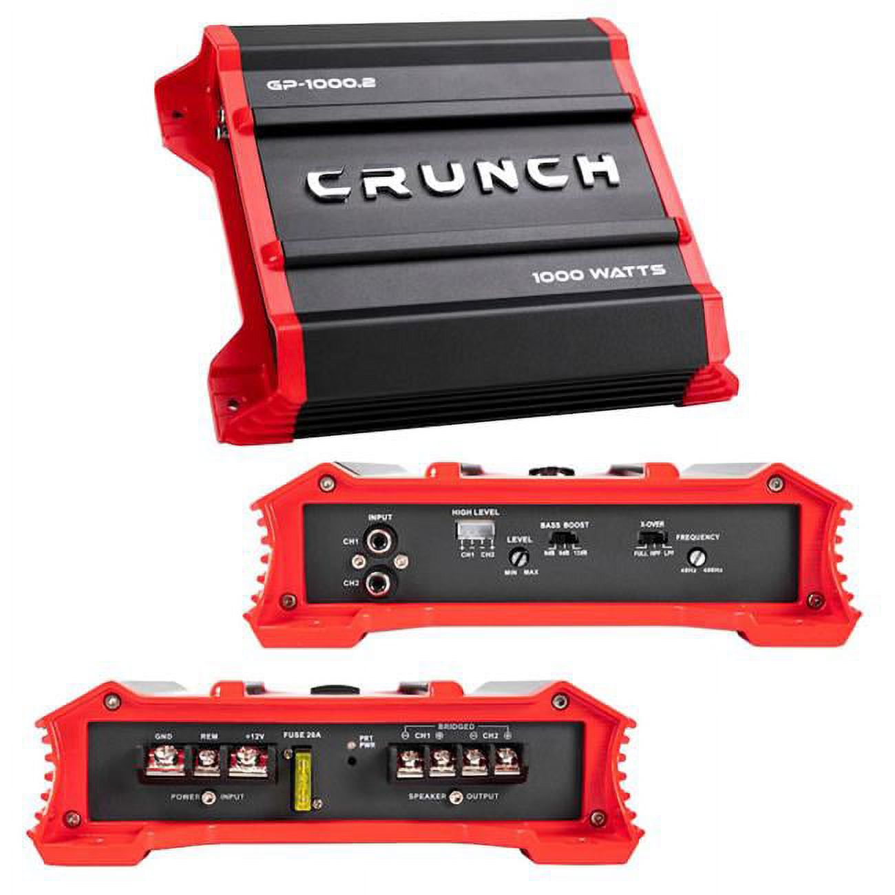 Crunch 1000W Ground Pounder Two Channel Car Audio Amplifier