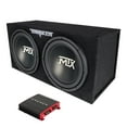 thumbnail image 1 of Crunch 2 Channel Car Audio Amplifier & MTX 12 In Dual Loaded Subwoofer Box, 1 of 11