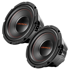 Crunch 2 Pack CRW8D4 8 Inch 250 Watt MAX Dual Voice Coil Car Subwoofer Speaker, Black