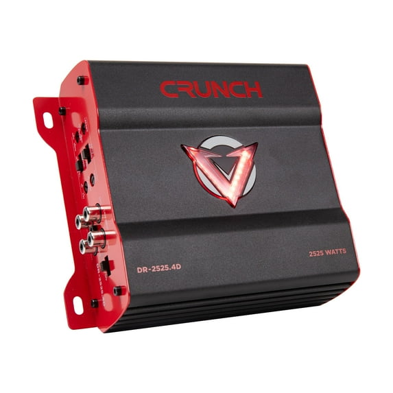 Crunch 2525W 4 Channel Subwoofer Car Audio Amp with Adjustable Crossovers and Bass Knob