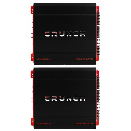 Crunch 4 Channel 1000 Watt Amp A/B Class Car Stereo Amplifier (2 Pack)