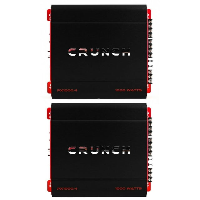 Crunch 4 Channel 1000 Watt Amp A/B Class Car Stereo Amplifier (2 Pack