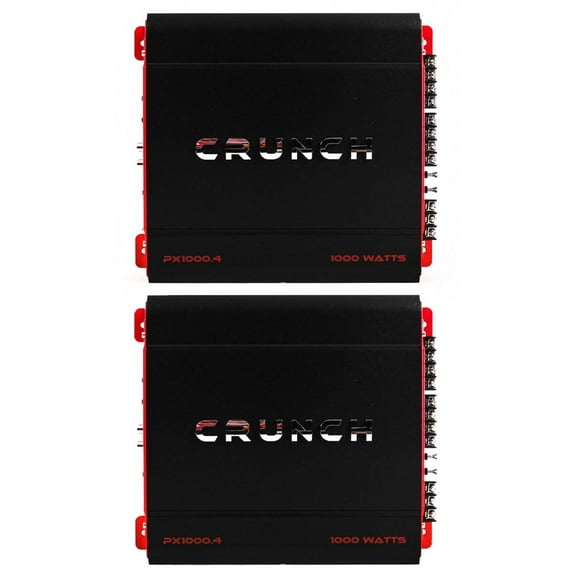 Crunch 4 Channel 1000 Watt Amp A/B Class Car Stereo Amplifier (2 Pack)