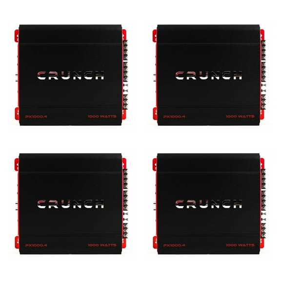 Crunch 4 Channel 1000 Watt Amp A/B Class Car Stereo Amplifier PX-1000.4 (4 Pack)