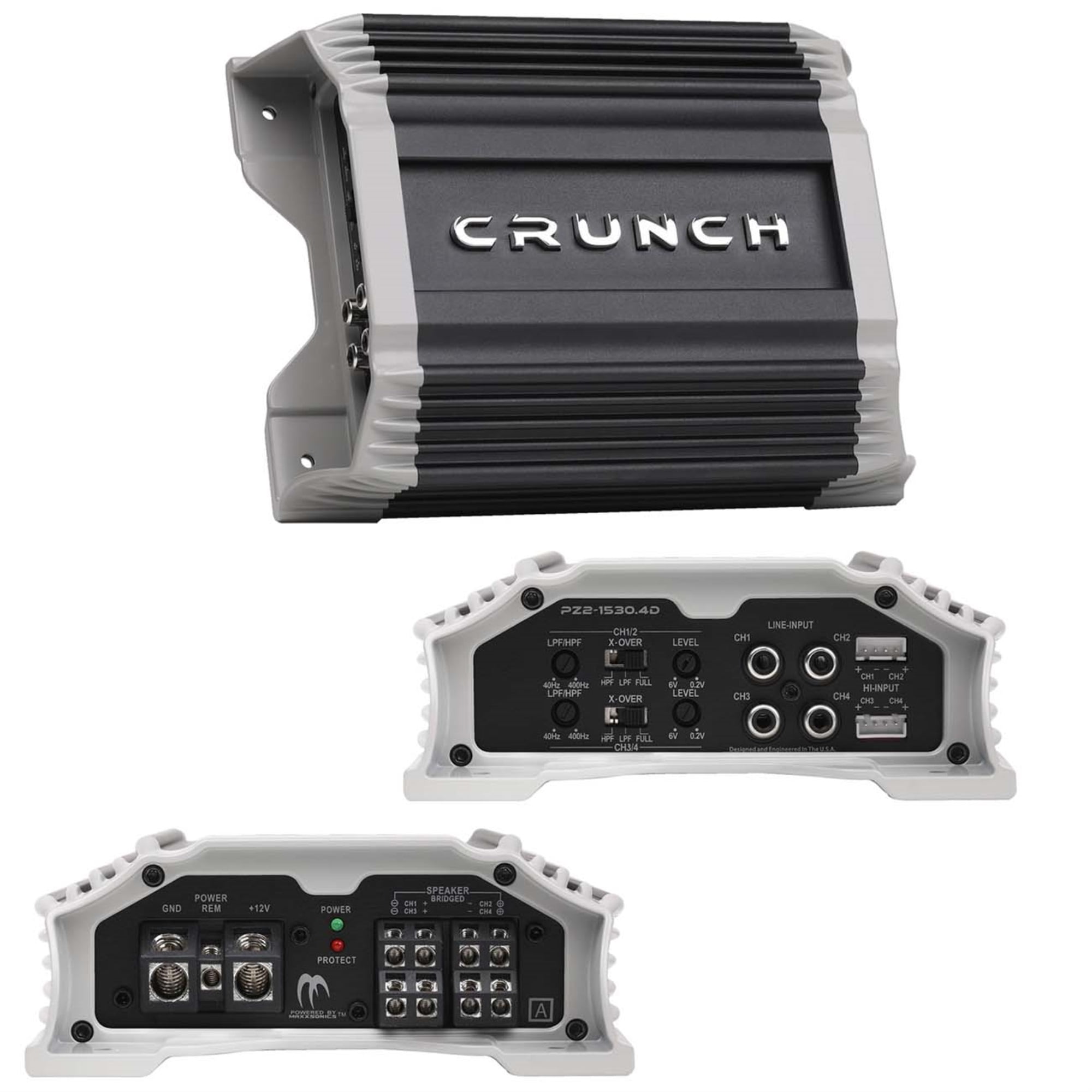 Crunch PZ21530.4D POWERZONE 1500 Watt Mono Amplifier, 4Channel Car