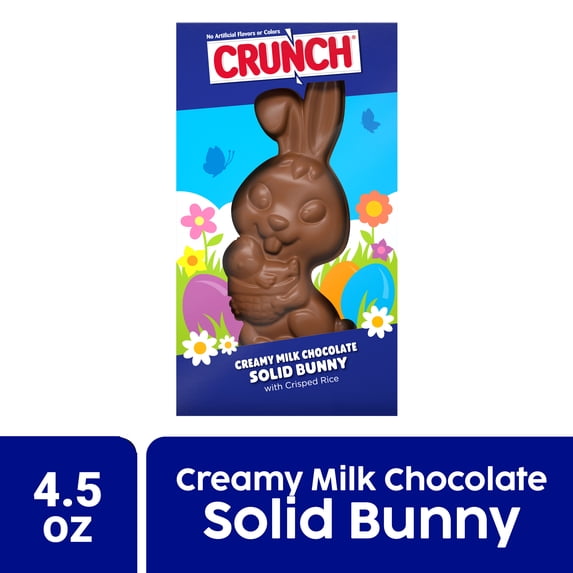 Crunch Solid Milk Chocolate Bunny with Crisped Rice, 4.5oz