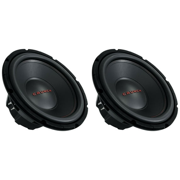 Crunch CRW12D4 Vented Enclosure Subwoofer Car Speakers, (2 Pack)