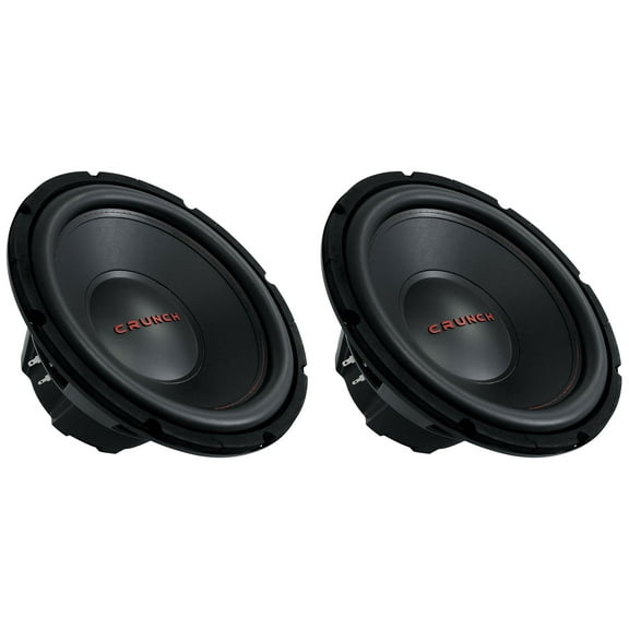 Crunch CRW12D4 Vented Enclosure Subwoofer Car Speakers, (2 Pack)