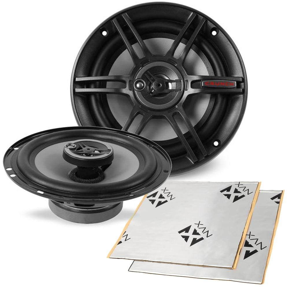 Crunch CS653 6.5" 3-Way CS Series Coaxial Car Speakers 600W Peak 300W RMS + NVX SDSK2 Sound Damping