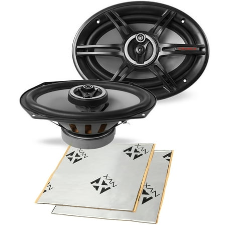 Crunch CS693 6x9" CS Series 3-Way Coaxial Car Speakers 800W Peak 400W RMS + NVX SDSK2 Sound Damping