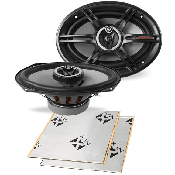 Crunch CS693 6x9" CS Series 3-Way Coaxial Car Speakers 800W Peak 400W RMS + NVX SDSK2 Sound Damping