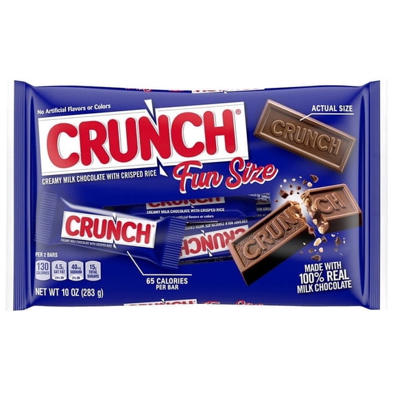 Crunch Chocolate Bars, Fun Size, Small Bag 10.0 oz Pack of 2