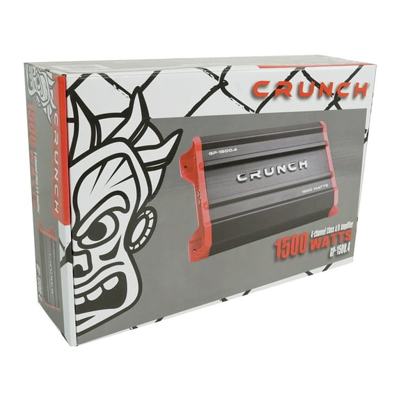Crunch GP-1500.4 Low Noise Preamplifier Vehicle Audio Amplifier, Metal Black Red, 5.5 lbs