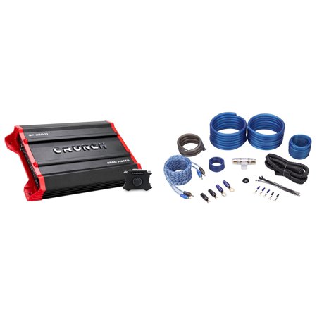 Crunch GP-2500.1 Ground Pounder 2500 Watt Mono Car Audio Amplifier+Amp Kit