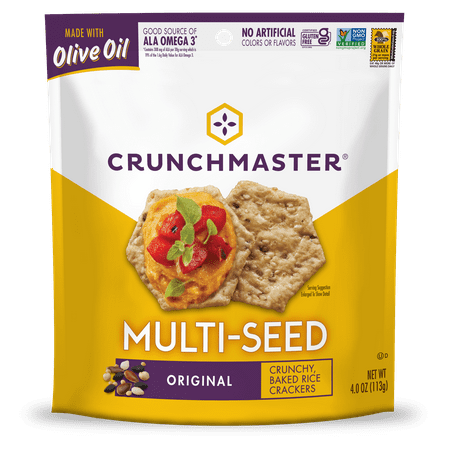 Crunchmaster Multi-Seed Original Crackers, 4 oz Plastic Stand-Up Pouch