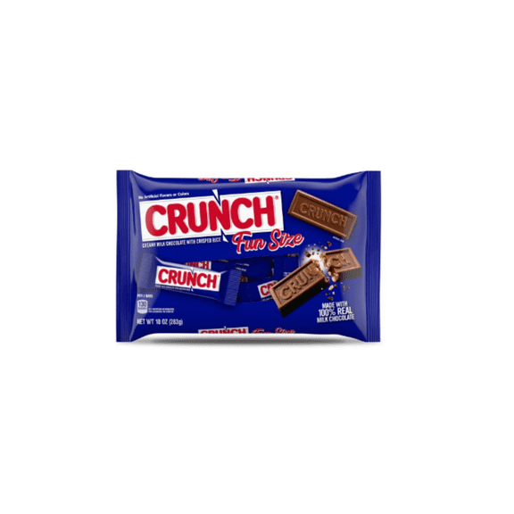 Crunch Milk Chocolate and Crisped Rice Candy Bars, Fun Size Individually Wrapped, 10 oz Bag