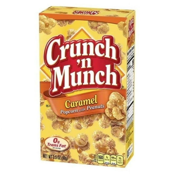 Crunch 'N Munch Caramel Popcorn with Peanuts 3.5 Oz. (4 Pack)