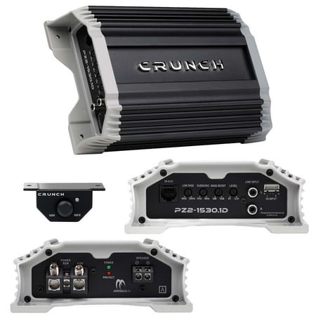 Crunch PZ2-1530.1D POWERZONE 1500 Watt Mono Amplifier, Car Audio Amplifier, 1 Ohm Stable, Bass Remote Included