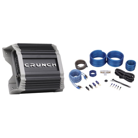 Crunch PZ2-1530.2D Compact 2 Channel 1500 Watt Class D Car Amplifier+Amp Kit