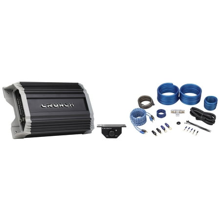 Crunch PZ2-2030.1D Compact 2000w Mono Car Amplifier Amp and Bass Remote+Amp Kit