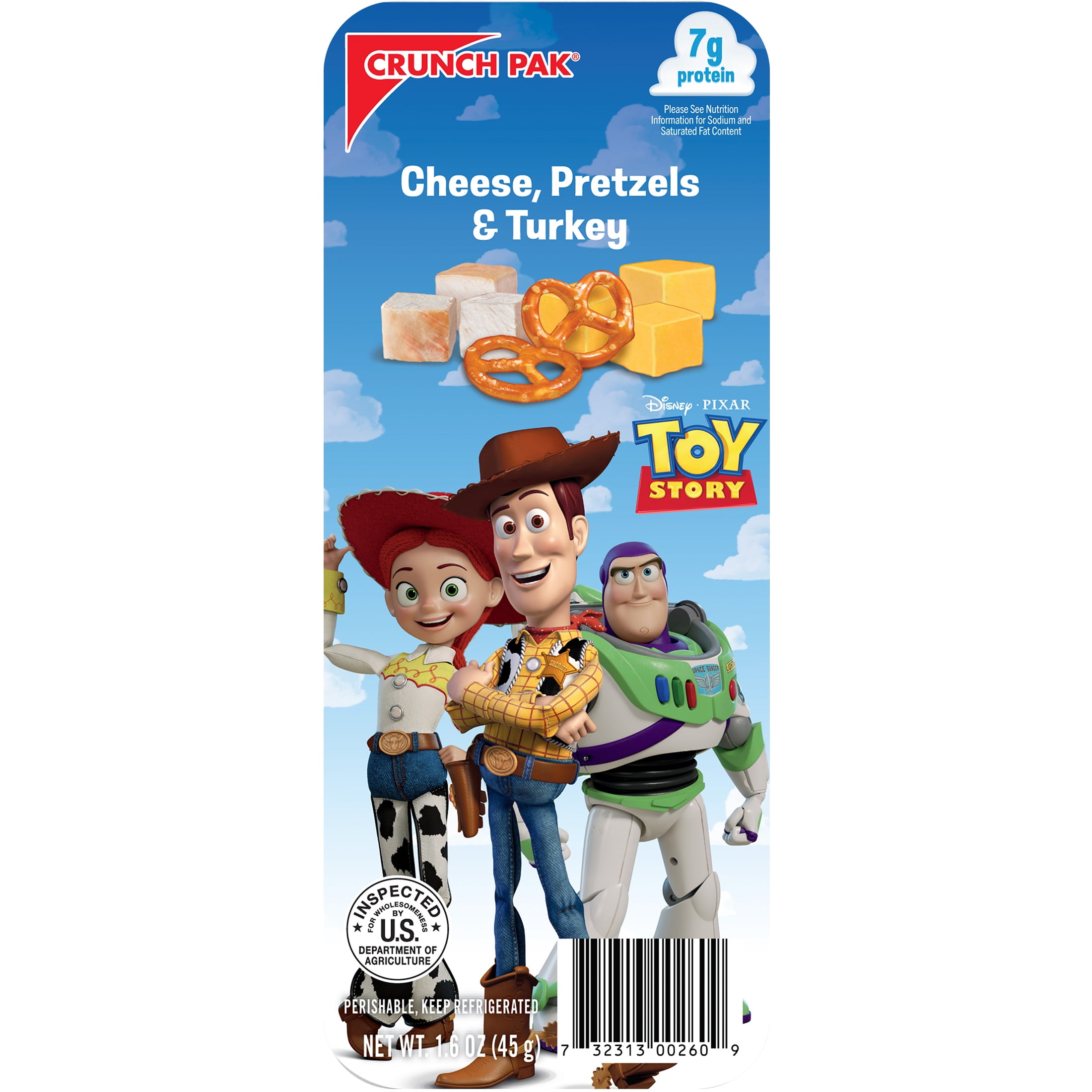 Crunch Pak Featuring Toy Story with Turkey, Cheddar Cheese, and Pretzels 1.6oz Snack Tray