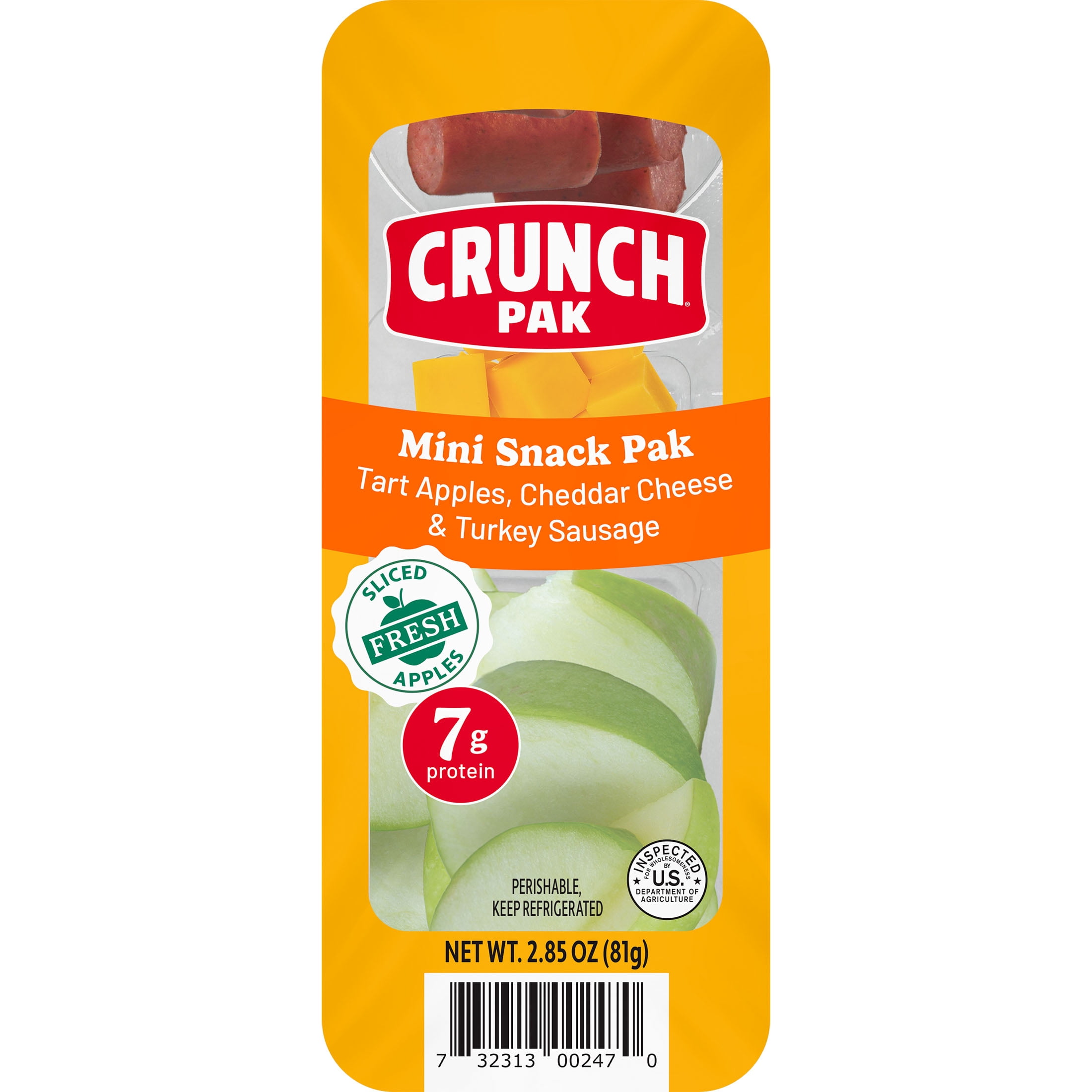 Crunch Pak Medley with Sliced Tart Apples, Cheddar Cheese & Turkey