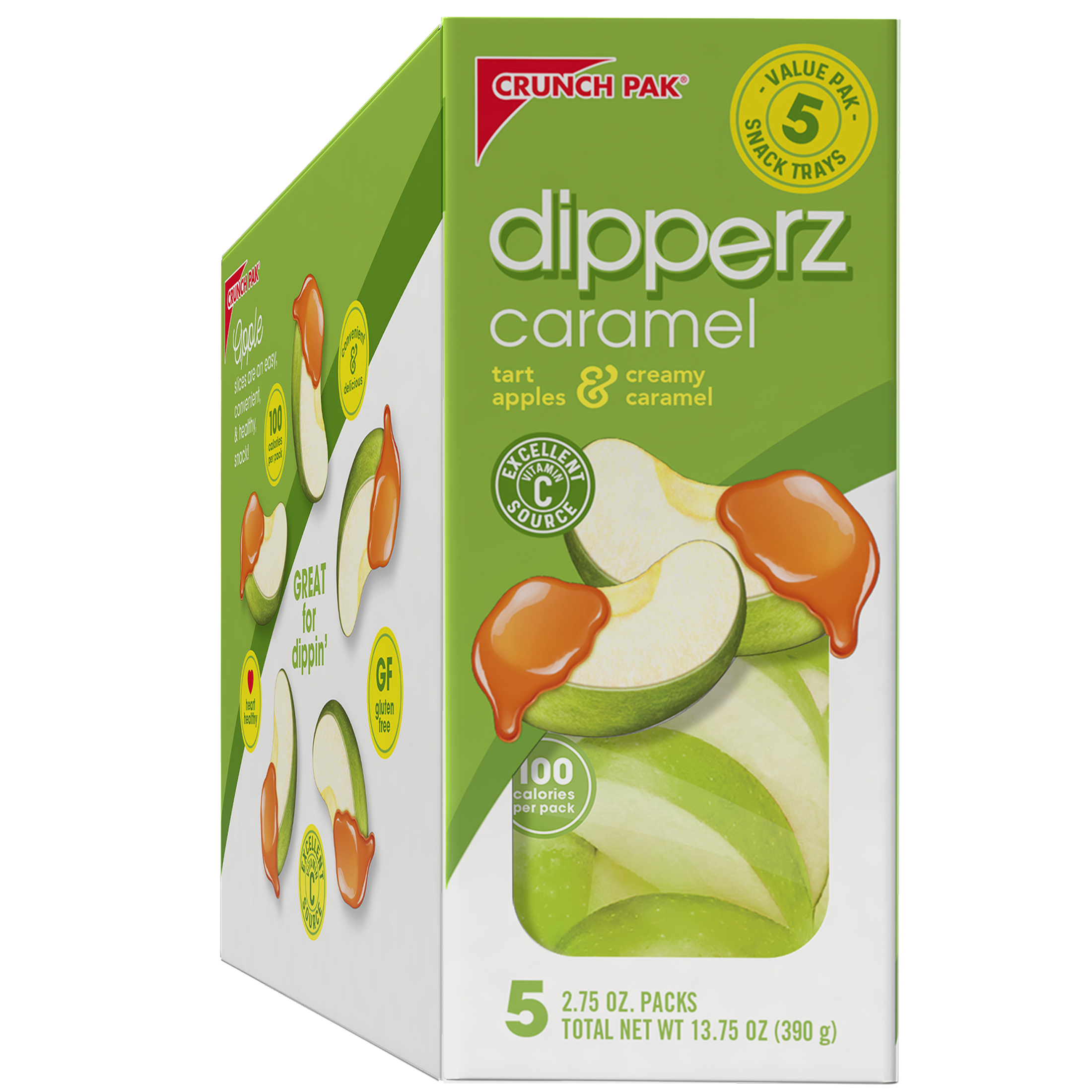 Crunch Pak Snack Dipperz with Fresh Tart Sliced Apples and