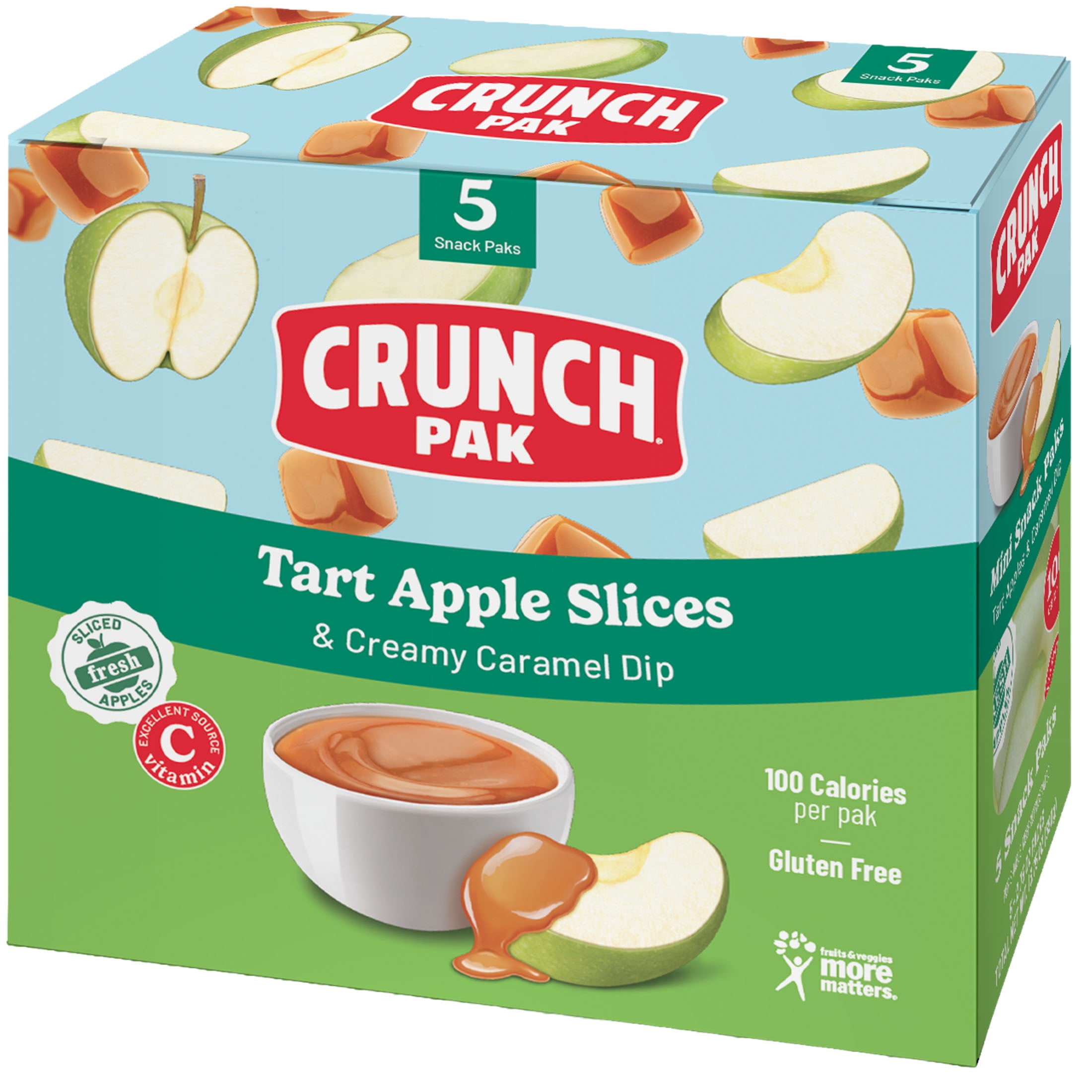 Crunch Pak Snack Dipperz with Fresh Tart Sliced Apples and Caramel