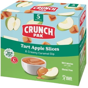 Crunch Pak Snack Dipperz with Fresh Tart Sliced Apples and Caramel in a 5pk